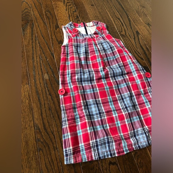 Mini Boden Girls 3-4Y Pink/Blue/White Mini Jumper w/Buttoned Pockets & Straps - Picture 2 of 12